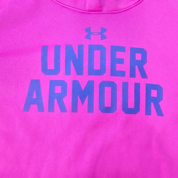 Under Armour Hoodie Youth Large Loose Fit Purple Blue Spell‎ Out Athleisure - Picture 6 of 11